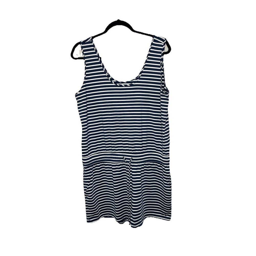Vineyard Vines Performance Romper Women Large Blue White Stripe Pickleball